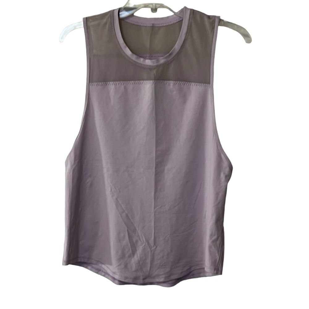 Lululemon Women’s Athletic Tank Top S Purple mesh detail crew neck